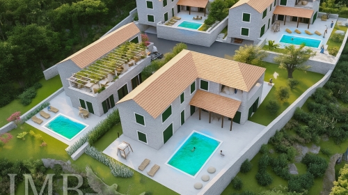 GRAĐEVINSKO ZEMLJIŠTE 3.000 m2 | IDEJNI PROJEKT ZA 4 VILE S BAZENIMA